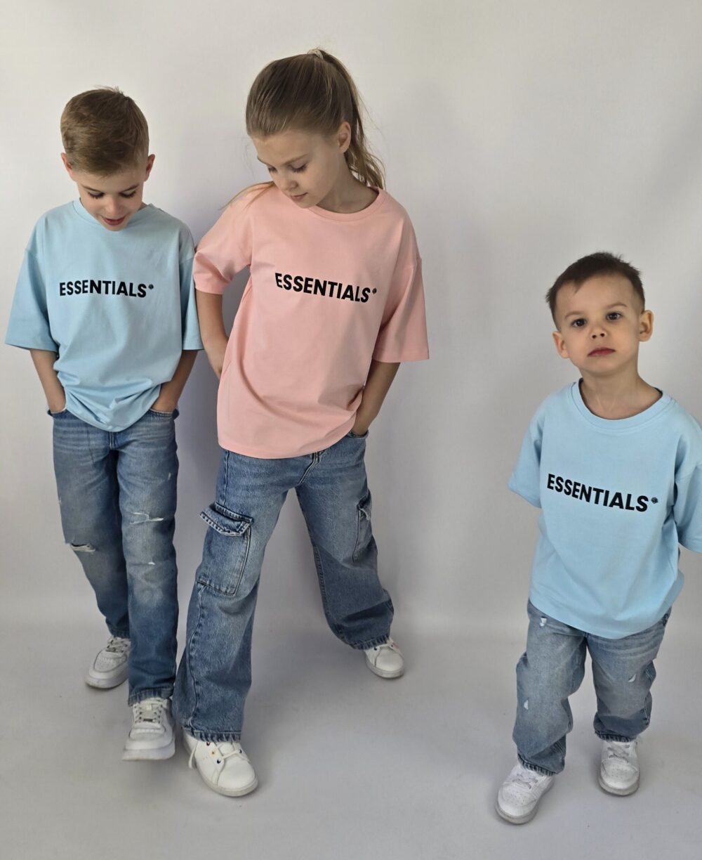 T-SHIRT OVERSIZE RÓŻOWY ESSENTIALS UB 104 - 158 - obrazek 3