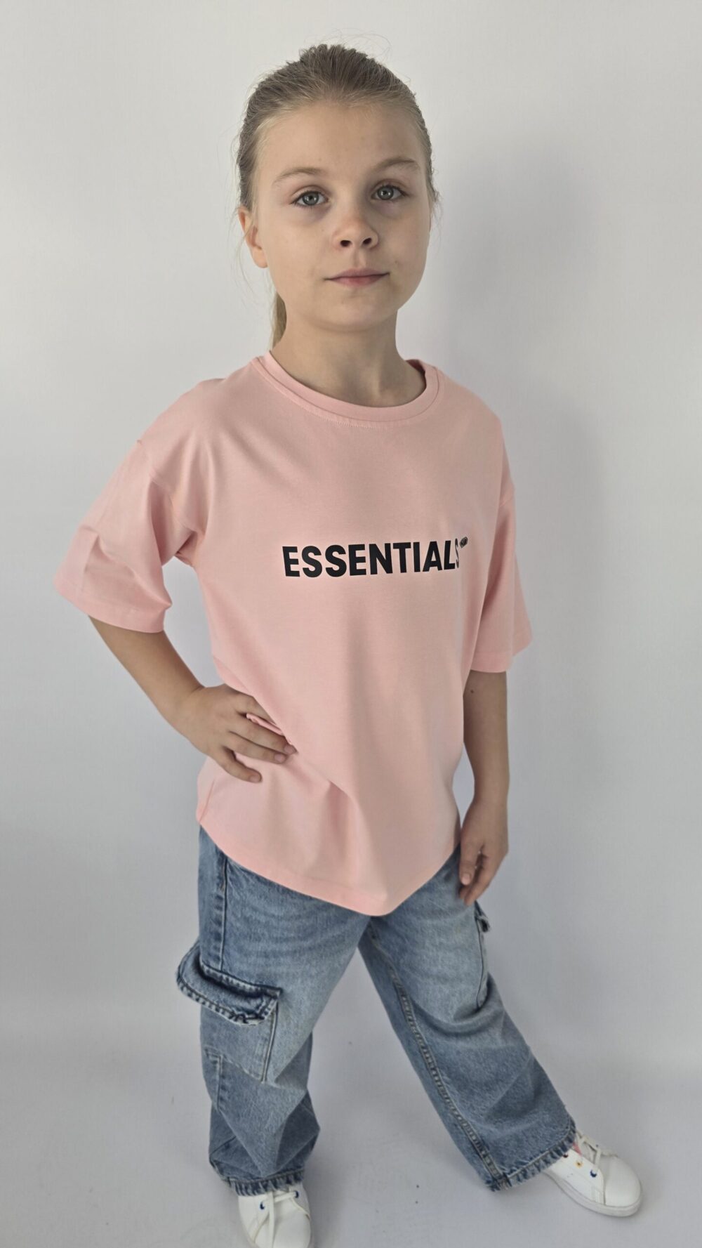 T-SHIRT OVERSIZE RÓŻOWY ESSENTIALS UB 104 - 158