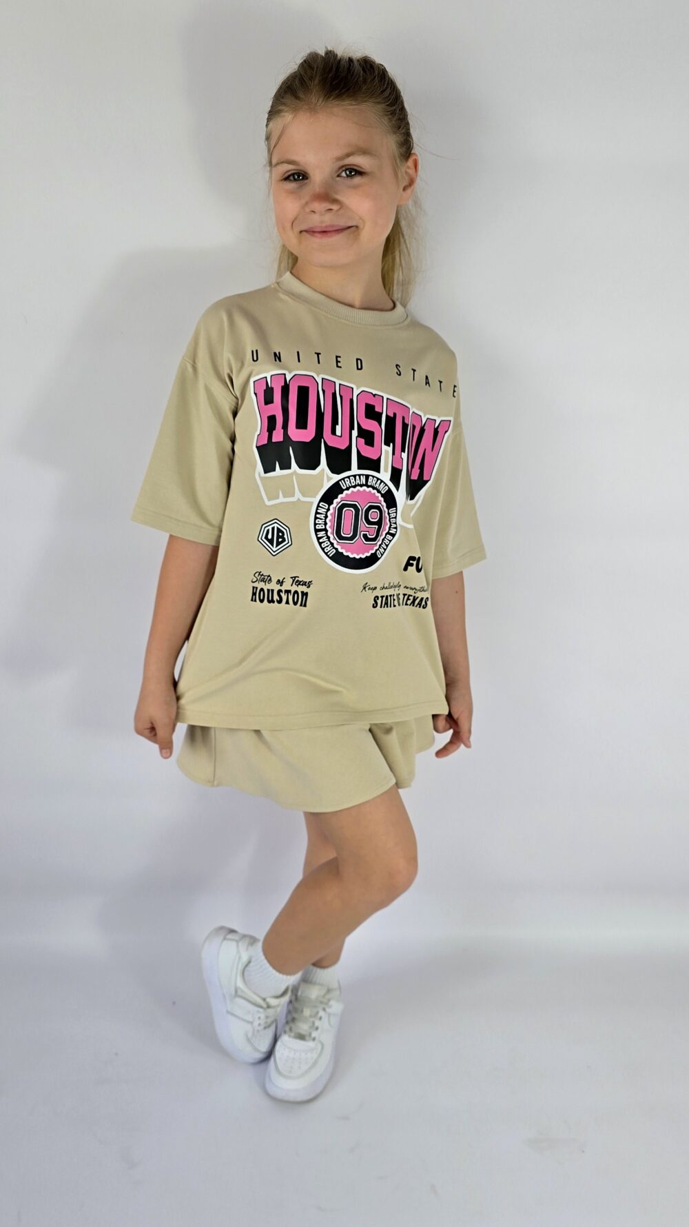 T-SHIRT OVERSIZE BEŻ HOUSTON URBAN BRAND - obrazek 3
