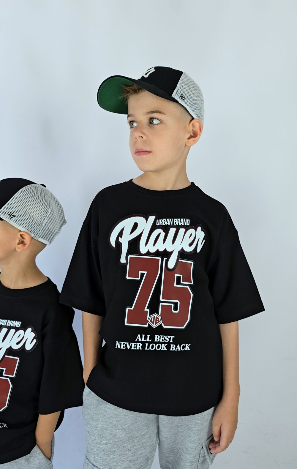 T-SHIRT CZARNY PLAYER 75 UB OVERSIZE